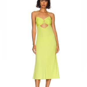 Revolve Yellow/Greenish L’Academie Mira Midi Dress